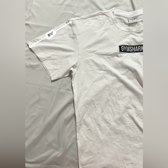 Gymshark Classic White Tee with Black Embroidered Logo Slightly Oversized - Picture 6 of 8